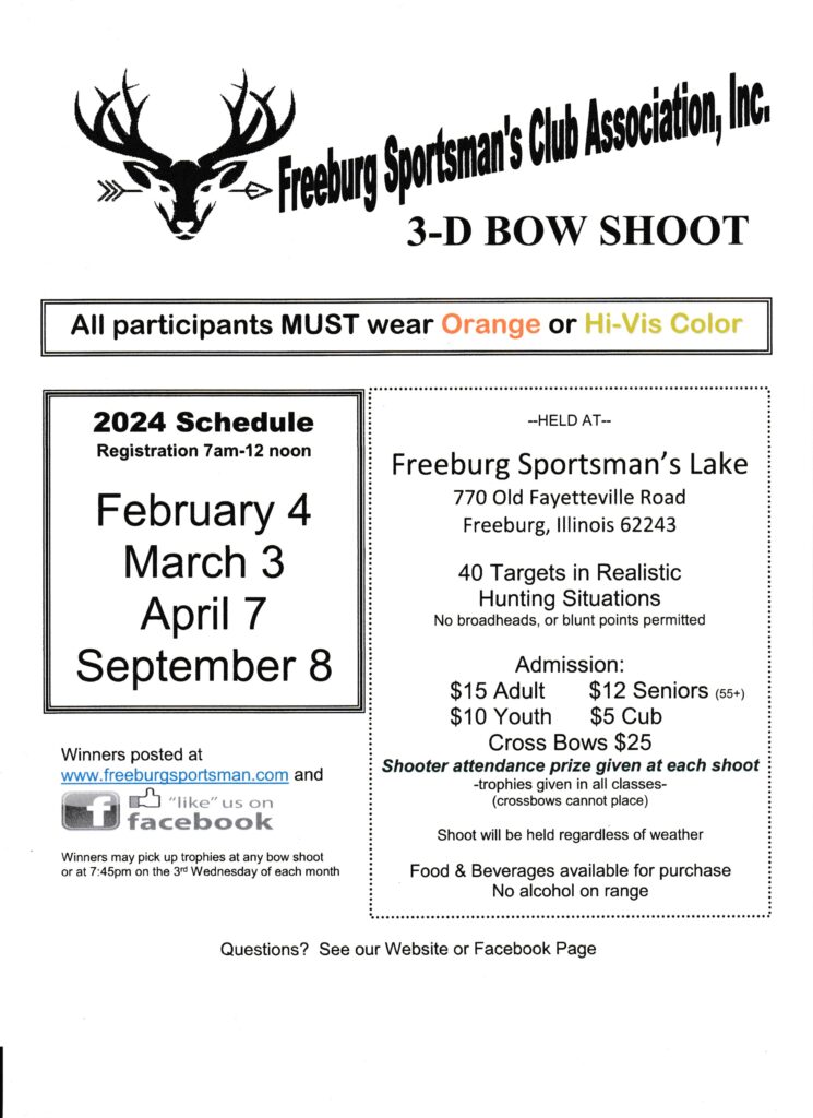 2024 Bow Shoot Schedule Freeburg Sportsman's Club